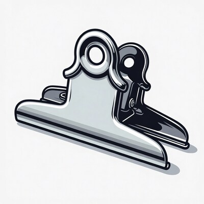 Silver binder clip illustration