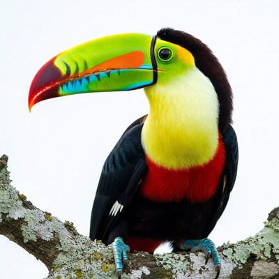 Colorful Toucan Perched on Branch