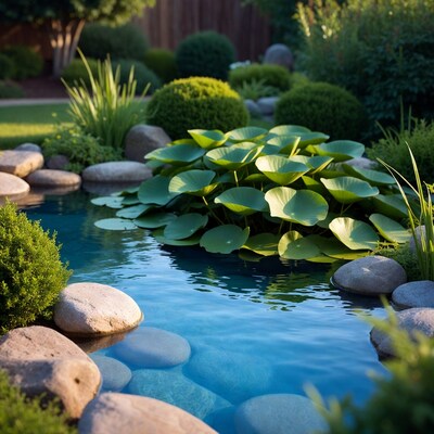 Garden Pond with Lily Pads