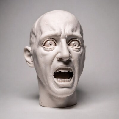 Screaming Man Bust Sculpture