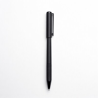 Black pen on white background