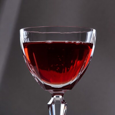 Red wine in crystal glass