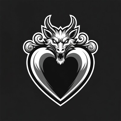 Demonic Wolf Heart Illustration