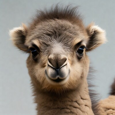 Baby camel close-up portrait