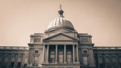 Grand neoclassical capitol building with dome