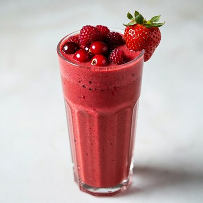 Berry Smoothie with Strawberries and Raspberries