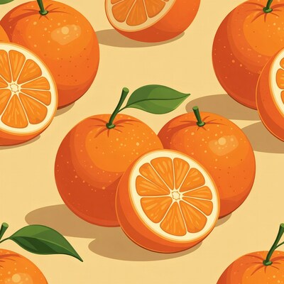 Whole and Sliced Oranges Pattern