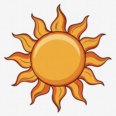 Cartoon yellow sun illustration