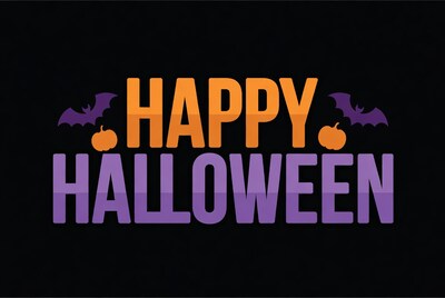 Happy Halloween with Bats Pumpkins