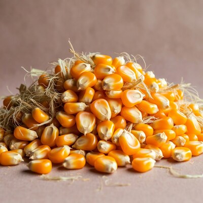 Pile of fresh corn kernels
