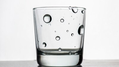 Glass with water droplets