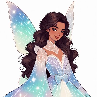 Beautiful fairy woman with wings
