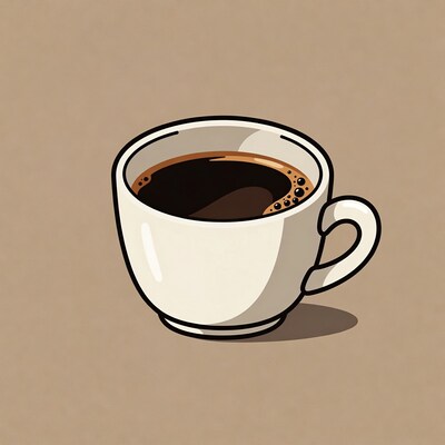 White mug of black coffee