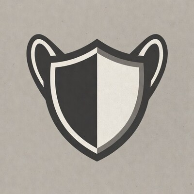 Shield-Shaped Face Mask Illustration