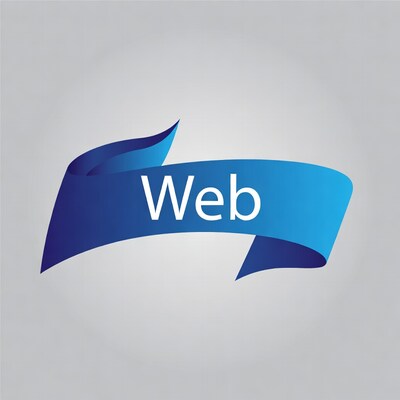 Blue Web Ribbon Banner