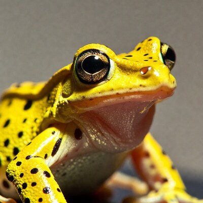 Yellow tree frog close-up