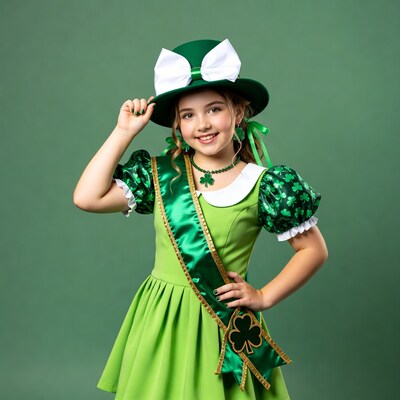Girl in St Patricks Day costume