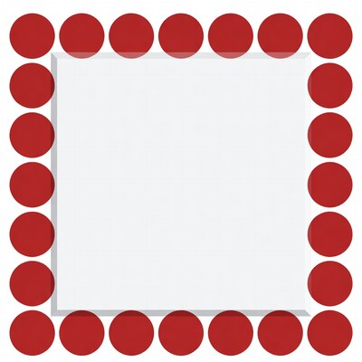 Red Dots White Square Border
