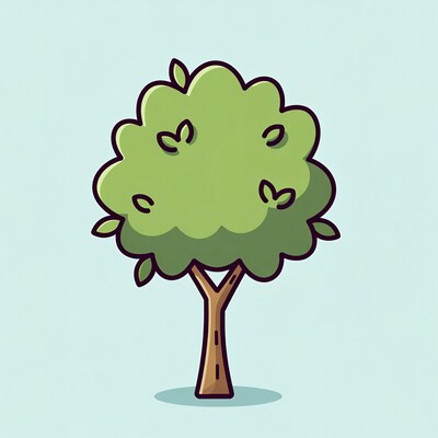 Cartoon green tree isolated