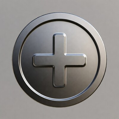 Silver coin with cross symbol