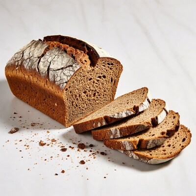 Sliced Rustic Rye Bread Loaf