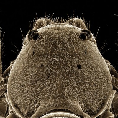 Close-up spider head SEM image