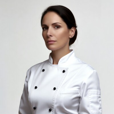 Female chef in white uniform