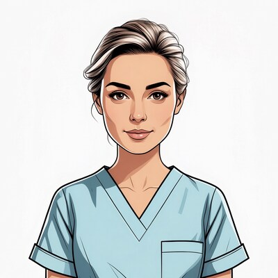 Smiling nurse woman illustration