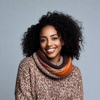 Smiling African-American woman in scarf