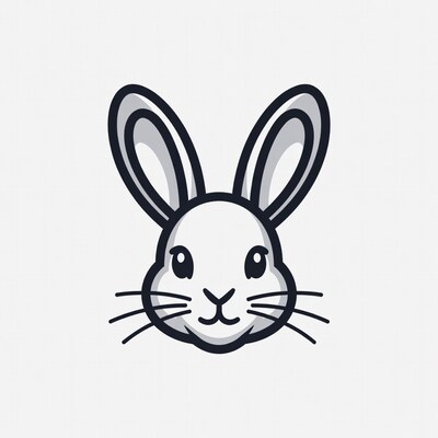 Cute white bunny illustration