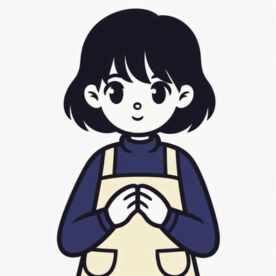Anime girl wearing apron