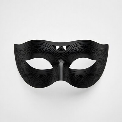 Black tribal pattern masquerade mask