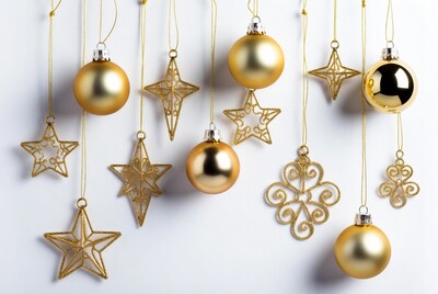 Gold Christmas Ornaments Hanging