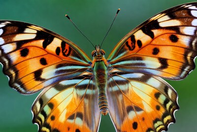 Orange butterfly with black spots