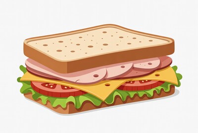 Ham Cheese Tomato Sandwich Illustration