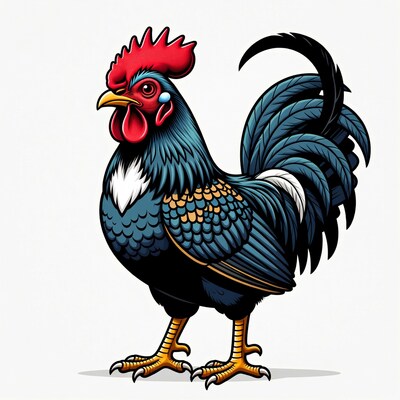 Colorful Rooster Illustration