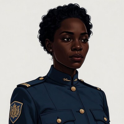 African-American woman in navy uniform