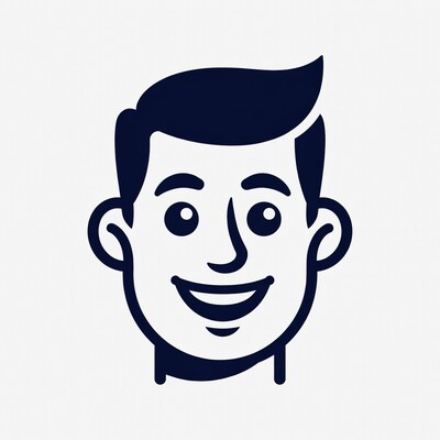 Smiling cartoon man face