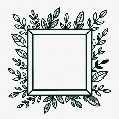Leafy Frame Illustration