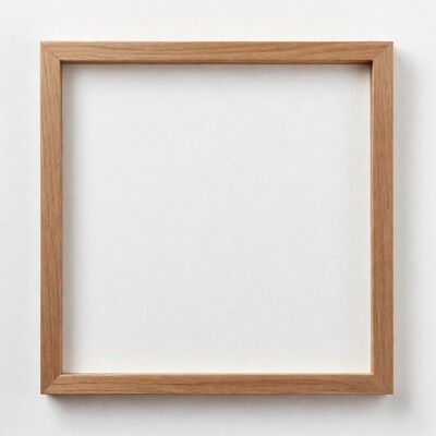 Empty oak wood picture frame