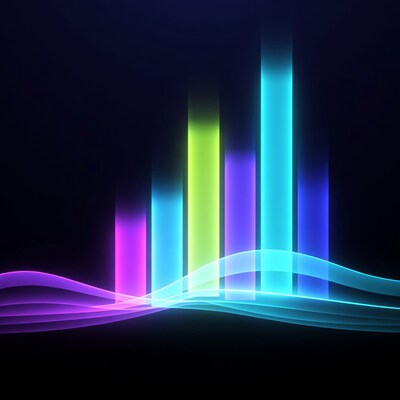 Colorful Neon Bar Graph Waves