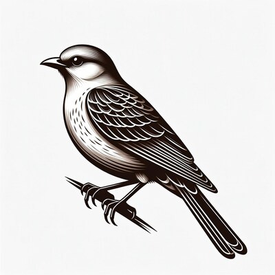 Loggerhead Shrike Perched on Branch