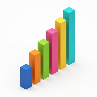 Colorful 3D Bar Graph Rising