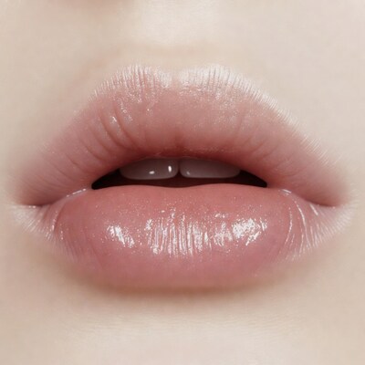 Closeup glossy pink lips