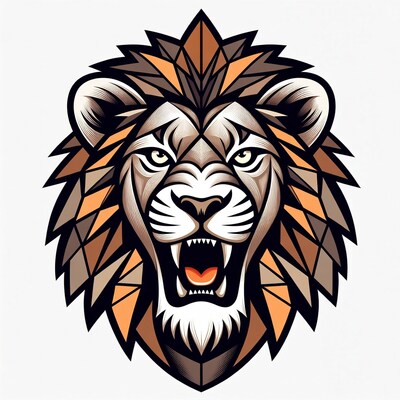 Roaring Lion Geometric Illustration