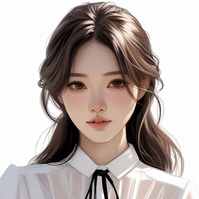 Asian woman in white blouse portrait