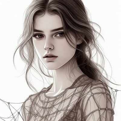 Woman in mesh top portrait