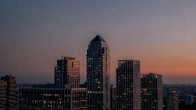 Skyscrapers at Sunset Cityscape