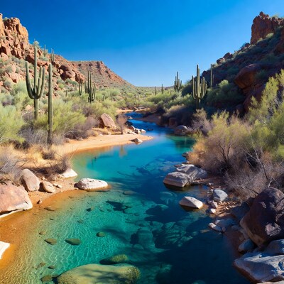 Turquoise Stream in Cactus Canyon