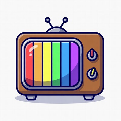 Retro TV with Rainbow Screen
